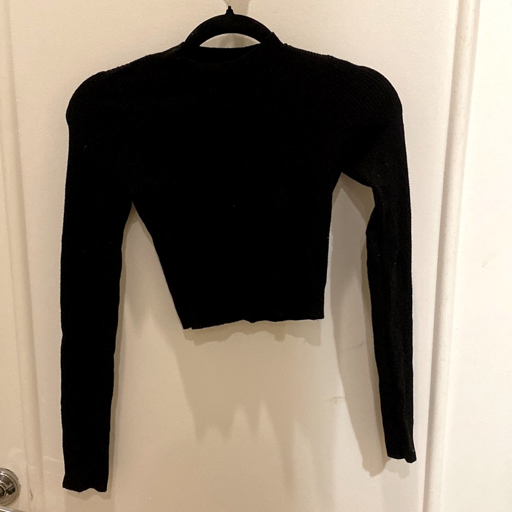 Brandy Melville Blscl Mockneck Long Sleeve Crop Top